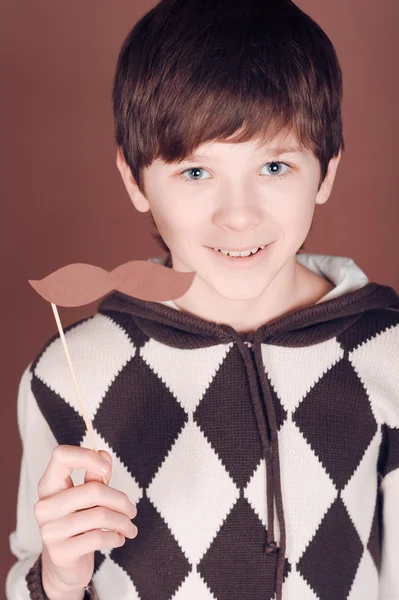 Boy with mustache — Stock Photo, Image