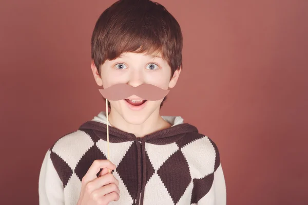 Хлопчик з вуса — стокове фото