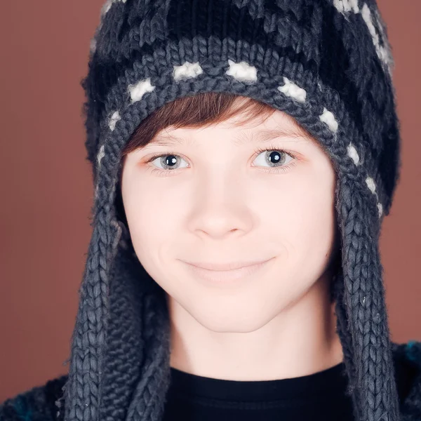 Boy in winter hat — Stock Photo, Image