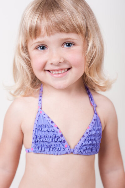 Little girl in swimsuit