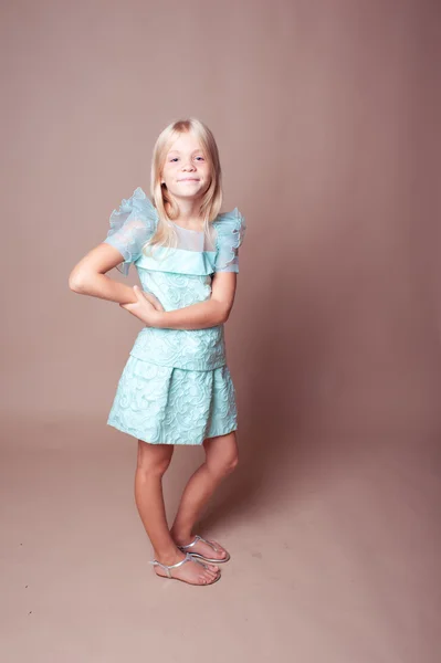 Girl in trendy dress — Stock Photo, Image