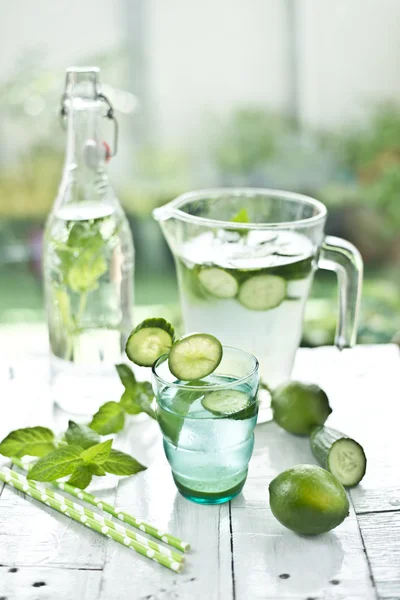 Limonata limon yeşil salatalık — Stok fotoğraf