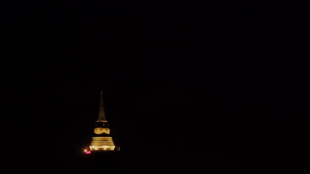 Temporale Fulmine Colpisce Una Pagoda Thailandia — Video Stock
