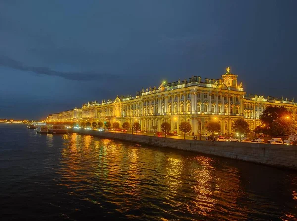 Night Petersburg Rain Cultural Capital Russia Night — Stock Photo, Image