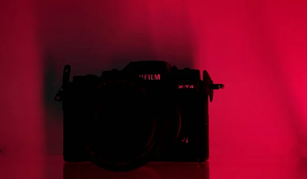 Zestaw Fujifilm Czarny Ultrafiolecie Neonowe Światło Różowy Kolor — Zdjęcie stockowe