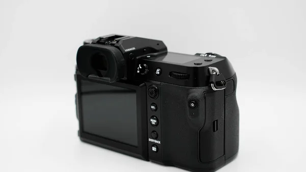 Aparat Fujifilm 50S Jest Czarny Białym Tle Aparat Fotograficzny Średniej — Zdjęcie stockowe