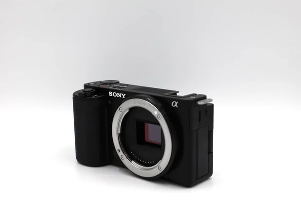 Câmera Sem Espelho Para Blogueiros Vídeo Câmera Blogger Superior Sony — Fotografia de Stock