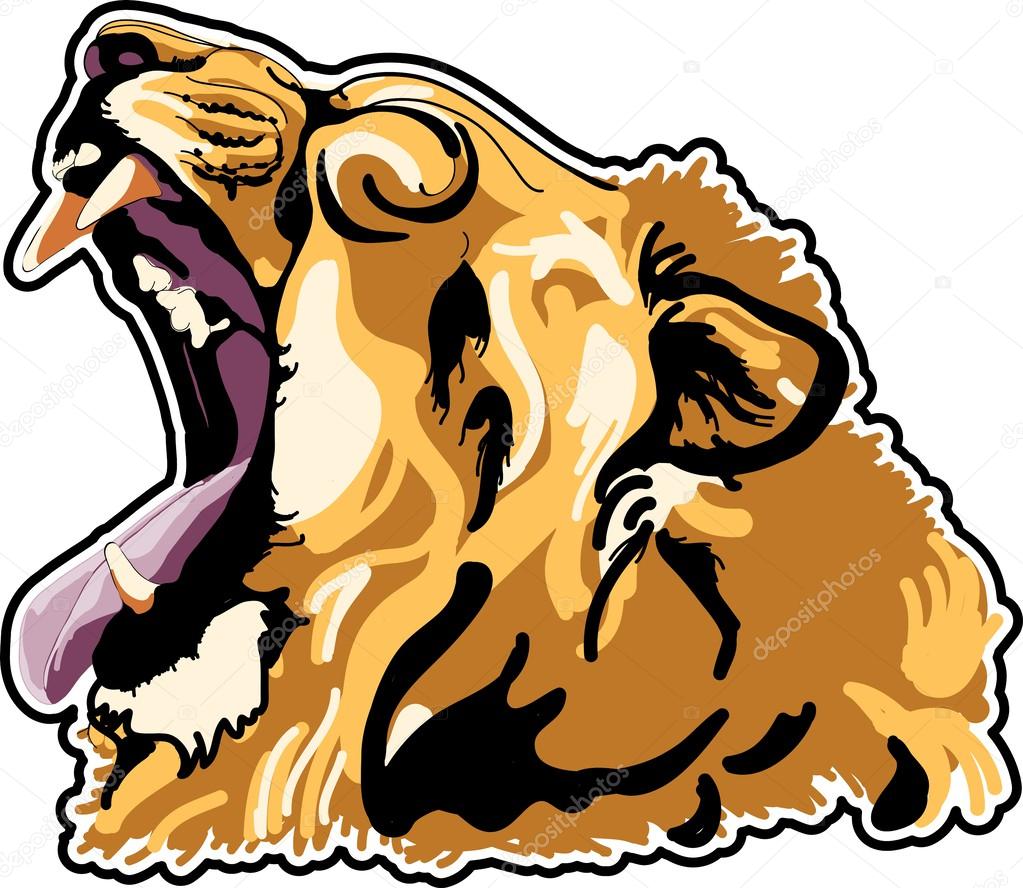 Lion head in color interpretation