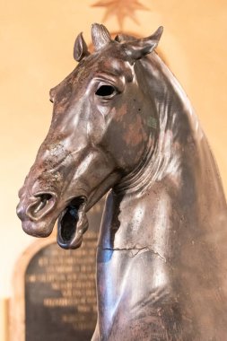 Bronz heykel at başını temsil ediyor.