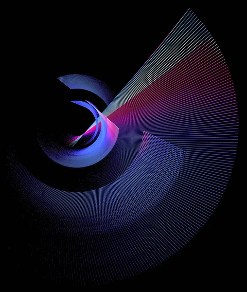 Красочные Полосатые Абстрактные Лопасти Вентилятора Вращаются Черном Фоне Графический Элемент — стоковое фото