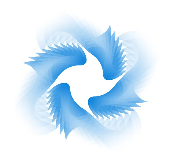 Синий Прозрачный Идентичные Элементы Расположены Круге Создать Оригинальную Рамку Белом — стоковый вектор