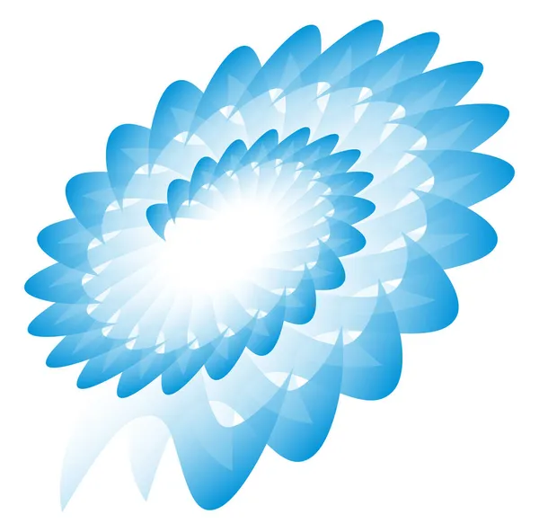 Blaues Transparentes Spiraldrehendes Grafisches Gestaltungselement Isoliert Auf Weißem Hintergrund Illustration — Stockvektor