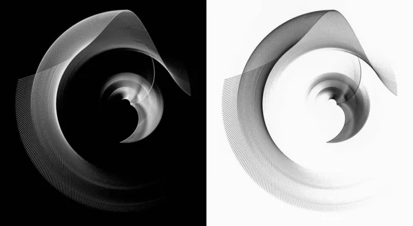 Wavy Arched Monochrome Black White Transparent Elements Rotate Black White — Stock Photo, Image