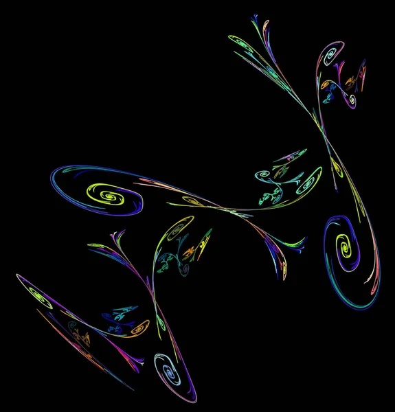 나선들이 배경에 지그재그 모양으로 배열되어 기본적 프랙탈 렌더링 — 스톡 사진