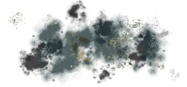 Vlekken Grijze Beige Aquarelverf Inkt Een Witte Achtergrond Discrete Abstracte — Stockfoto
