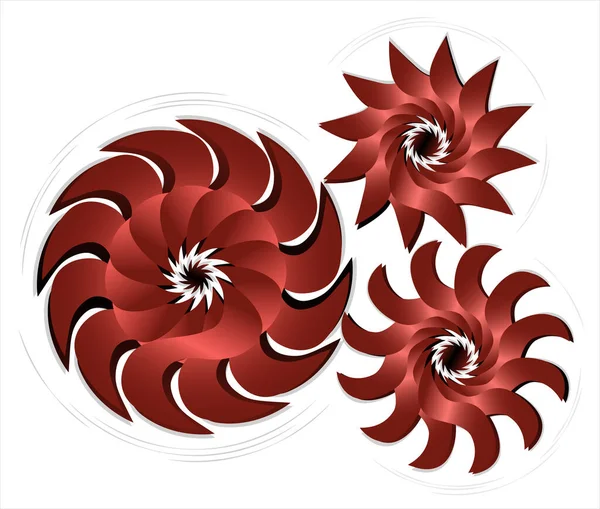 Abstract Copper Shiny Gears Rotate White Background Concept Well Coordinated — Stock Vector