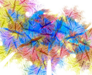 Blurred background with colorful spots and lines pointing in different directions. Abstract fractal background. 3d rendering. 3d illustration.