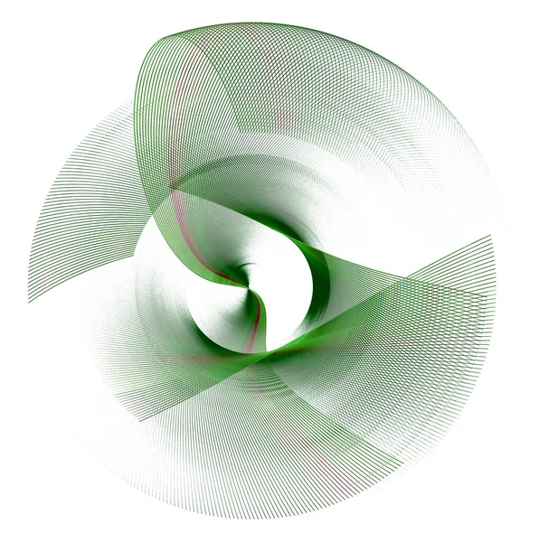 Zelený Abstraktní Ventilátor Protínajícími Průhlednými Lopatkami Otáčí Bílém Pozadí Grafický — Stock fotografie