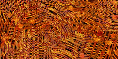 Paralel kavisler gruplandırılmış. Gruplar örtüşüyor ve kesişerek karanlık bir arkaplanda ızgara oluşturuyor. Soyut renkli arkaplan.