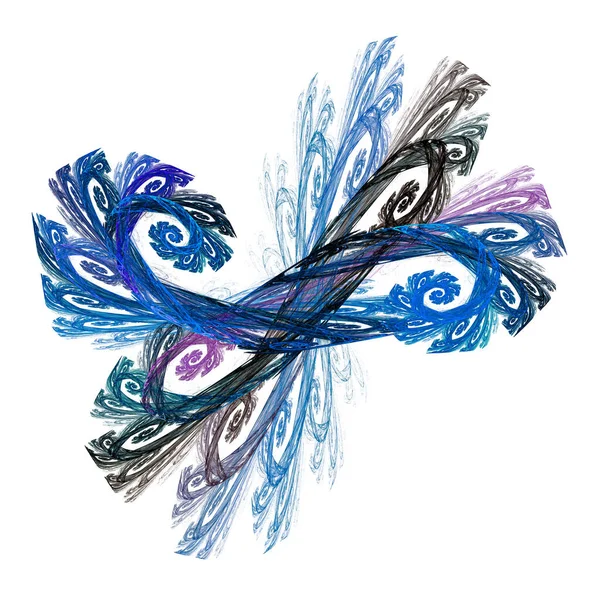 Les Longs Éléments Bleus Violets Noirs Terminent Spirales Croisent Tournent — Photo