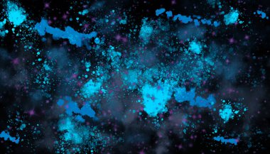 Mavi ve mor lekeler ve koyu bulanık arka planda lekeler. Tasarımınız için soyut suluboya arkaplanı. Görüntü.