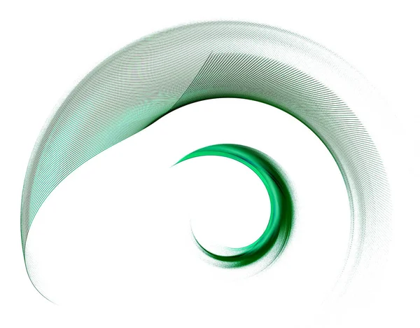 Zelené Vlnité Arkuátové Prvky Rotují Kruhu Bílém Pozadí Ikona Logo — Stock fotografie