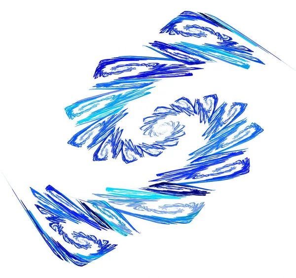 Вихрь Голубых Спиралей Белом Фоне Графический Элемент Дизайна Абстрактный Фрактальный — стоковое фото