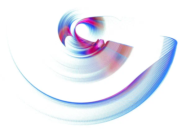 Modrá Fialové Průhledné Zakřivené Prvky Rotují Bílém Pozadí Grafický Designový — Stock fotografie