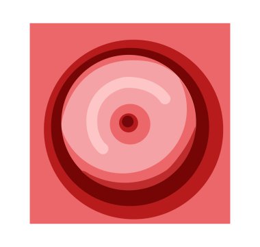 Deri döl üreme sisteminin rahim ağzı. Ön manzara. İnsan anatomisi iç organları konum şeması düz biçim ikon vektör tıbbi illüstrasyon pembe renk kavramı beyaz arkaplanda izole