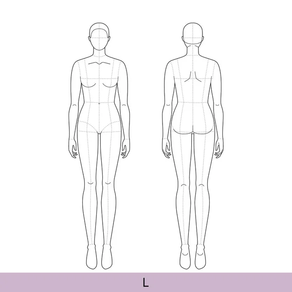 Woman body template for fashion collection. Standing female figure for  fashion Illustration #247034676