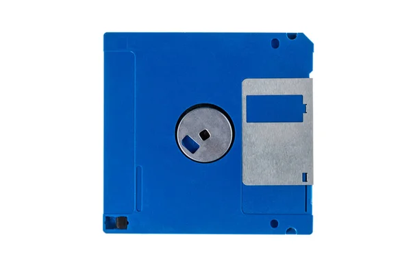 Kék Floppy Lemez Elszigetelt Fehér Nyírás Útvonal — Stock Fotó
