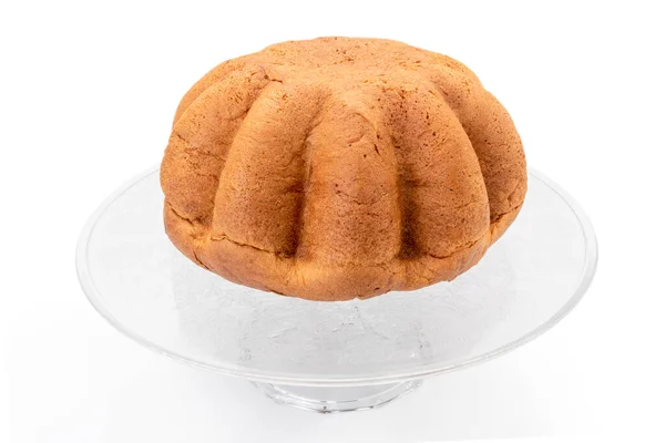 Låg Pandoro Beredd Att Fira Jul Och Nyår Upphöjd Glasbricka — Stockfoto