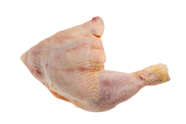 Tüm Tavuk Bacağı Üst Görüntüde Beyaz Kırpma Yolunda Izole — Stok fotoğraf
