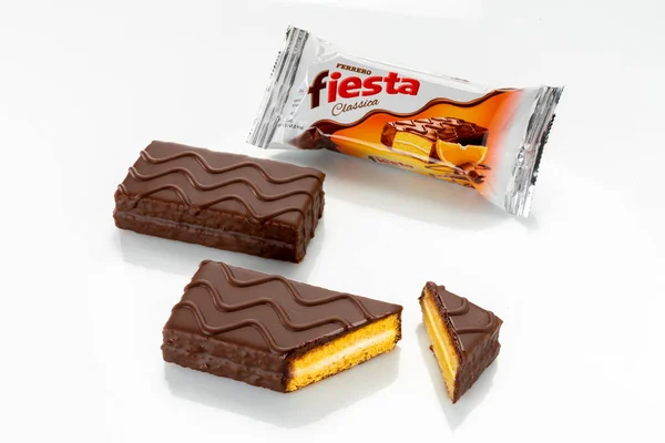 Alba Italia Dicembre 2021 Fiesta Ferrero Snack Cioccolato Pacchetto Con — Foto Stock