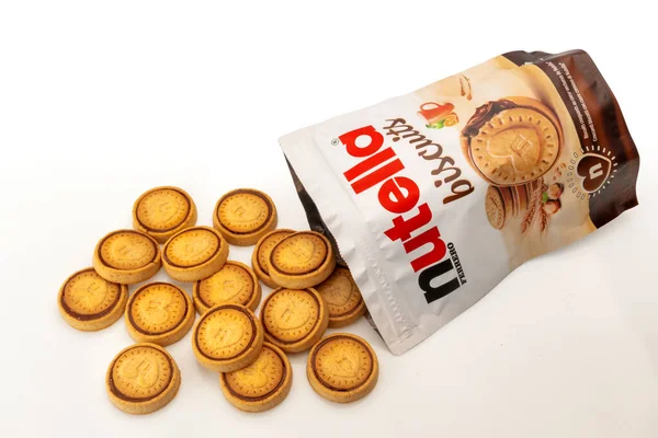 Alba Italie Décembre 2021 Paquet Biscuits Nutella Avec Des Biscuits — Photo