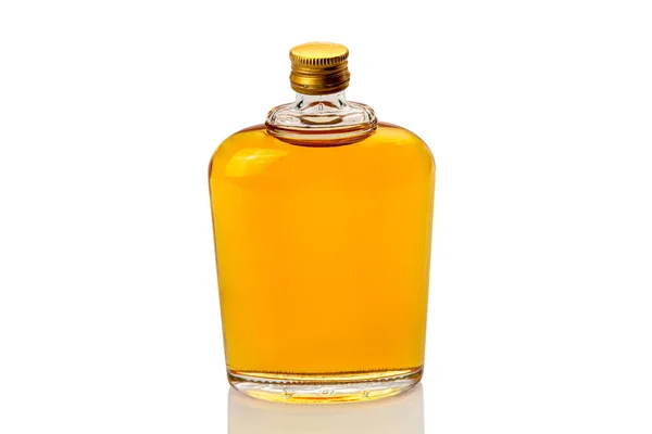 Flacon Whisky Verre Whisky Bourbon Isolé Sur Fond Blanc Sillon — Photo