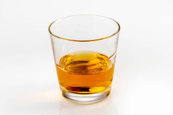 Glas Whisky Eller Whisky Eller Bourbon Eller Whisky Närbild Isolerad — Stockfoto