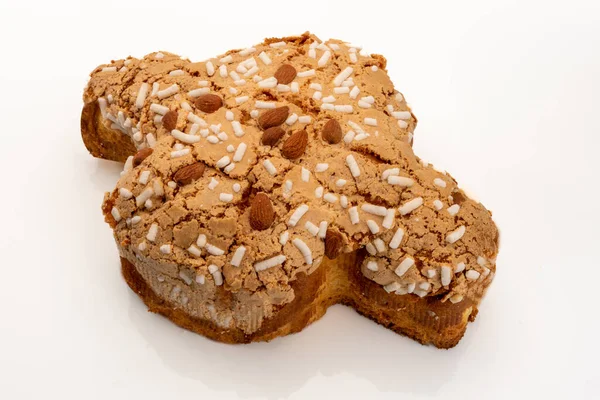 Colomba Pasquale Típico Pastel Pascua Italiano Con Glaseado Azúcar Almendras — Foto de Stock