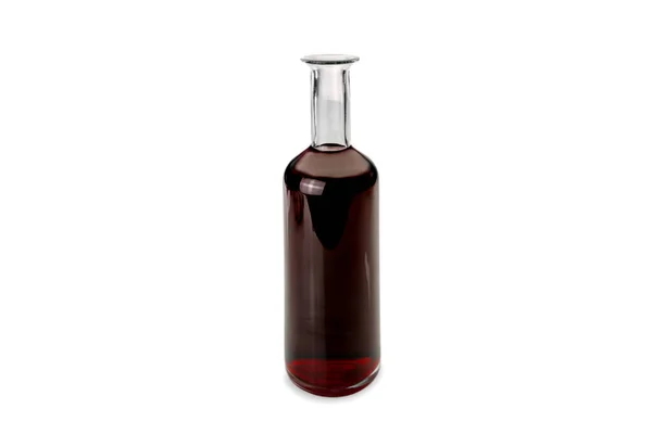 Liter Glass Bottle Red Wine Isolated White Copy Space — Stock Photo, Image