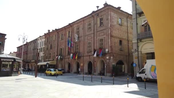 Fossano Cuneo Italy August 2022 Town Hall Building Roma Historic — Stock Video