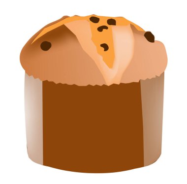 Panettone kek çizimi, şeffaf kesilen tipik Noel pastası simgesi