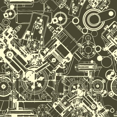 motor Dikişsiz desen çizimi, arka plan.