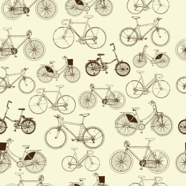 Bicycles, seamless pattern