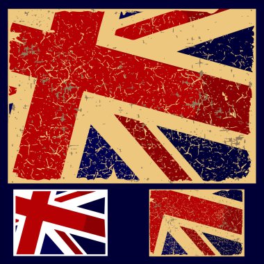 İngiliz bayrağı grunge, retro serisi.