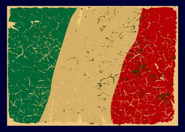 Grunge İtalyan bayrağı, retro serisi.