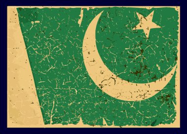 Grunge bayrak Pakistan, retro serisi.