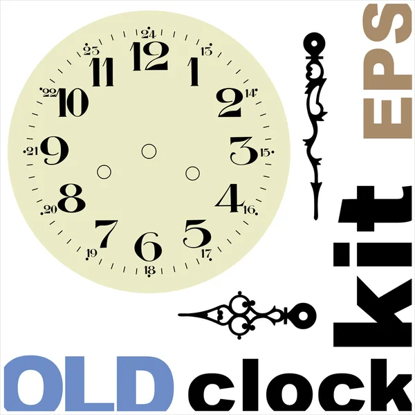 Reloj viejo cara vector kit — Vector de stock