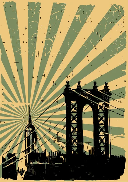 Imagen grunge de Nueva York — Vector de stock