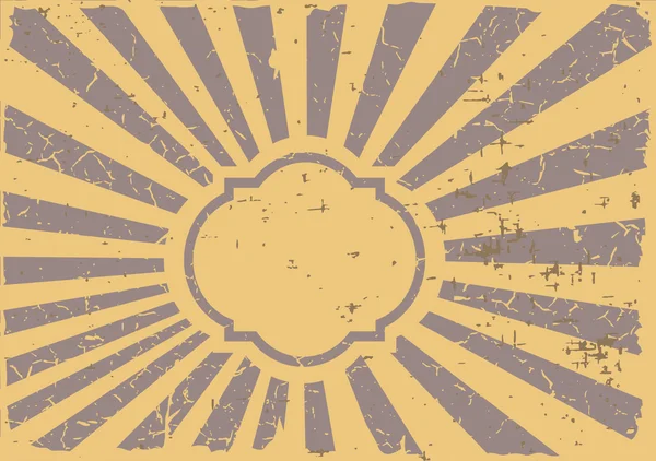 Starodawny szablon z ramki i promienie słońca — Wektor stockowy