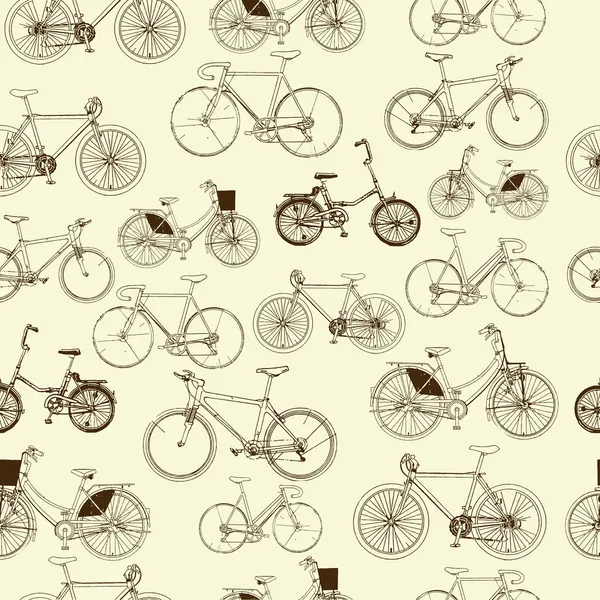 Bicicletas, patrón sin costuras — Vector de stock